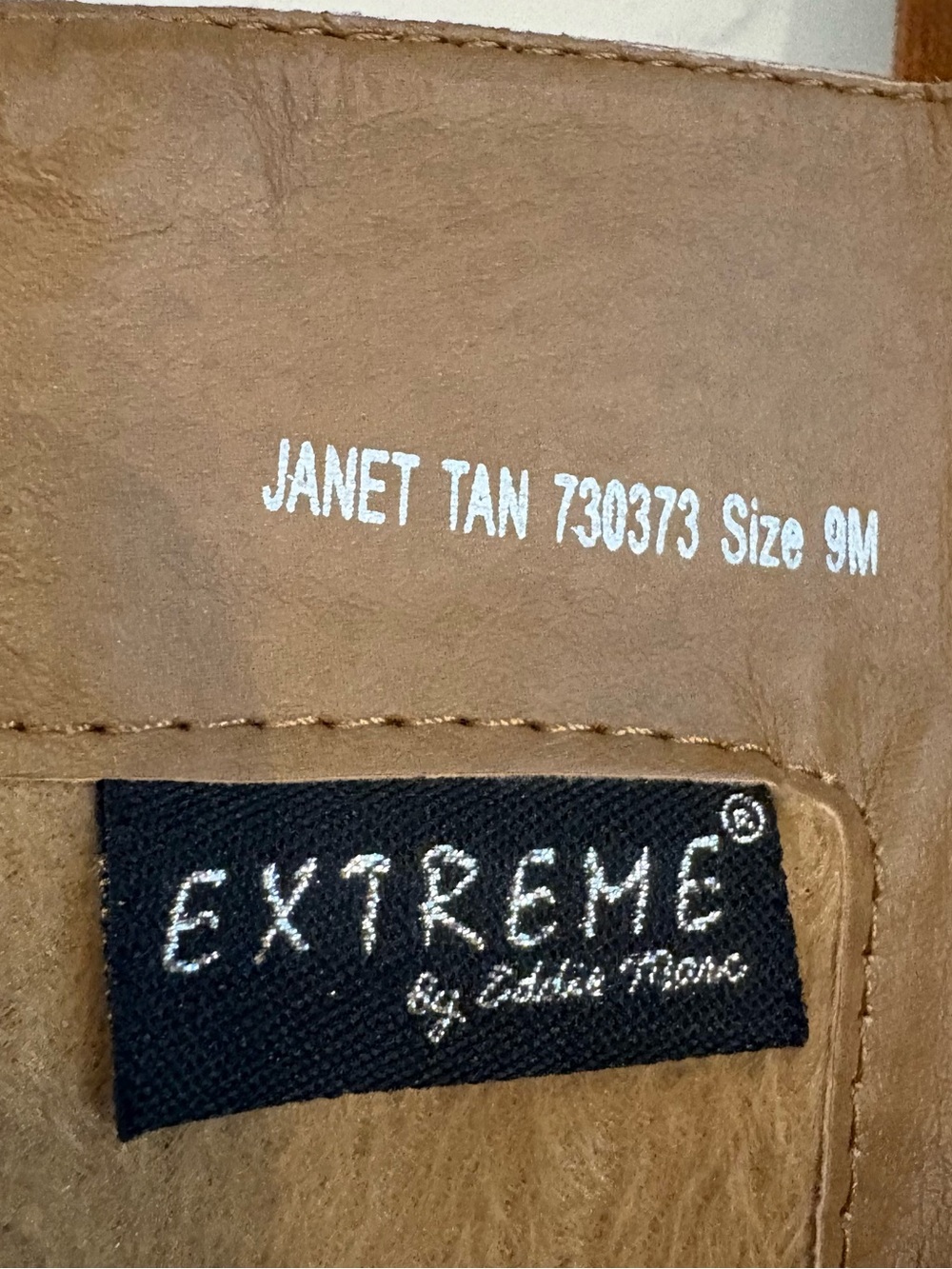 Extreme by Eddie Marc Janet Tan Tall Knit Cuff Lace Up Boots Sz 9M - Picture 6 of 7